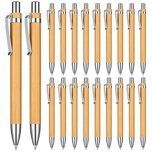 OSDUE Bamboo Ballpoint Pens 20 Pack Black Ink Medium 1.0 mm