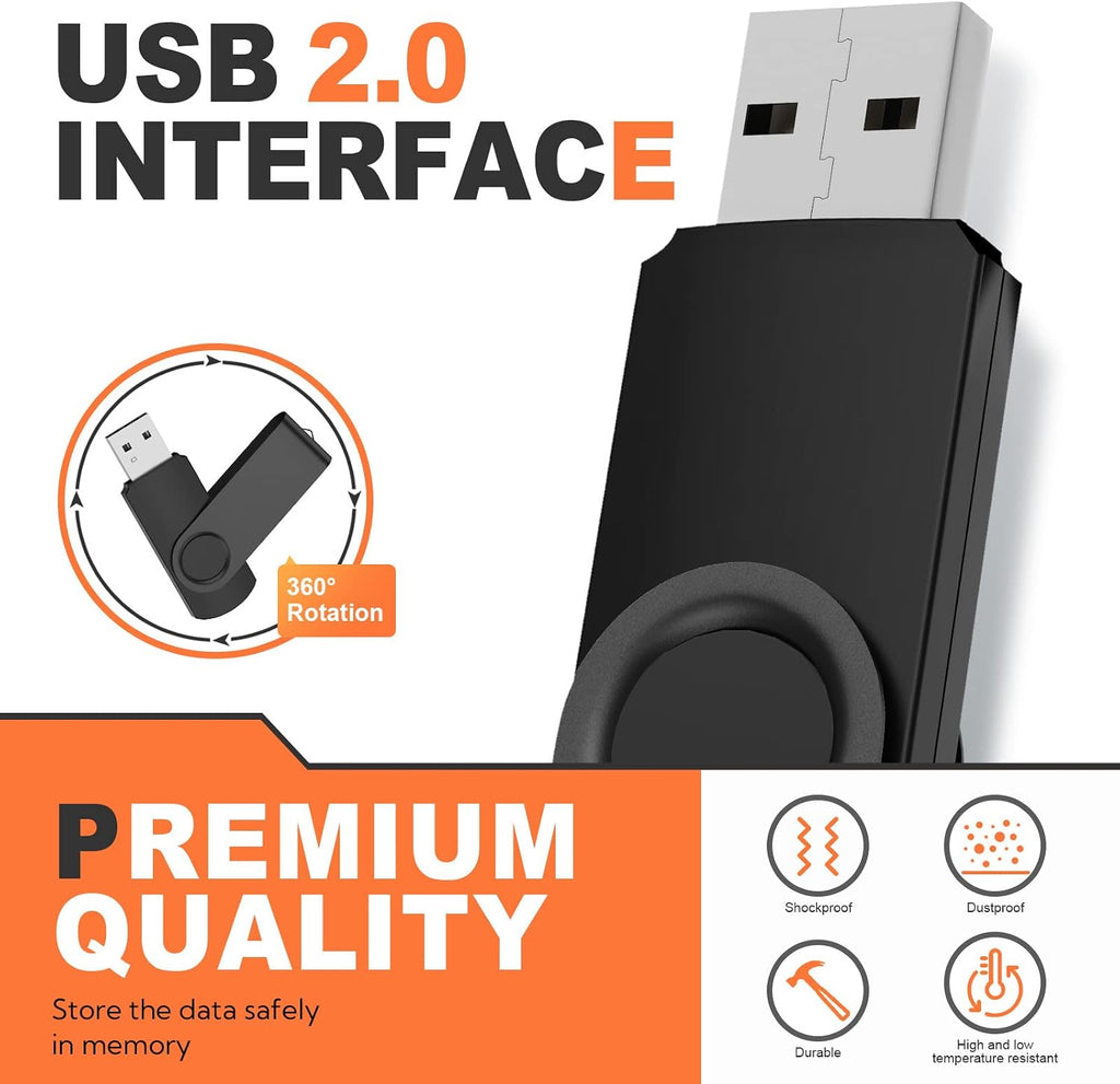 Uflatek USB 2.0 Flash Drive 1GB 10 Pack