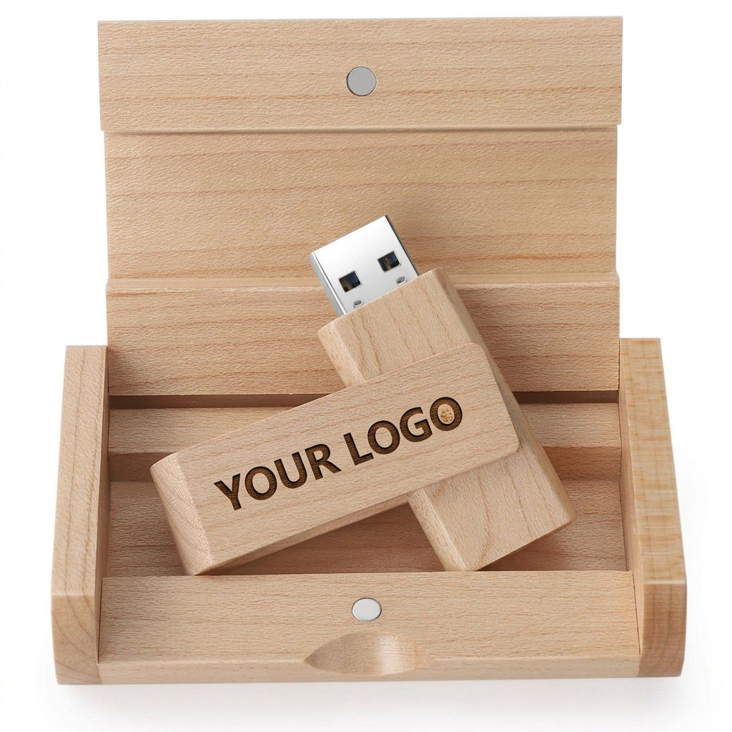 Kayllesine Rotate Maple Wood USB 3.0 Flash Drive 16GB