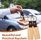 Svalor 12 Pack Wooden Keyrings Blanks Rectangle