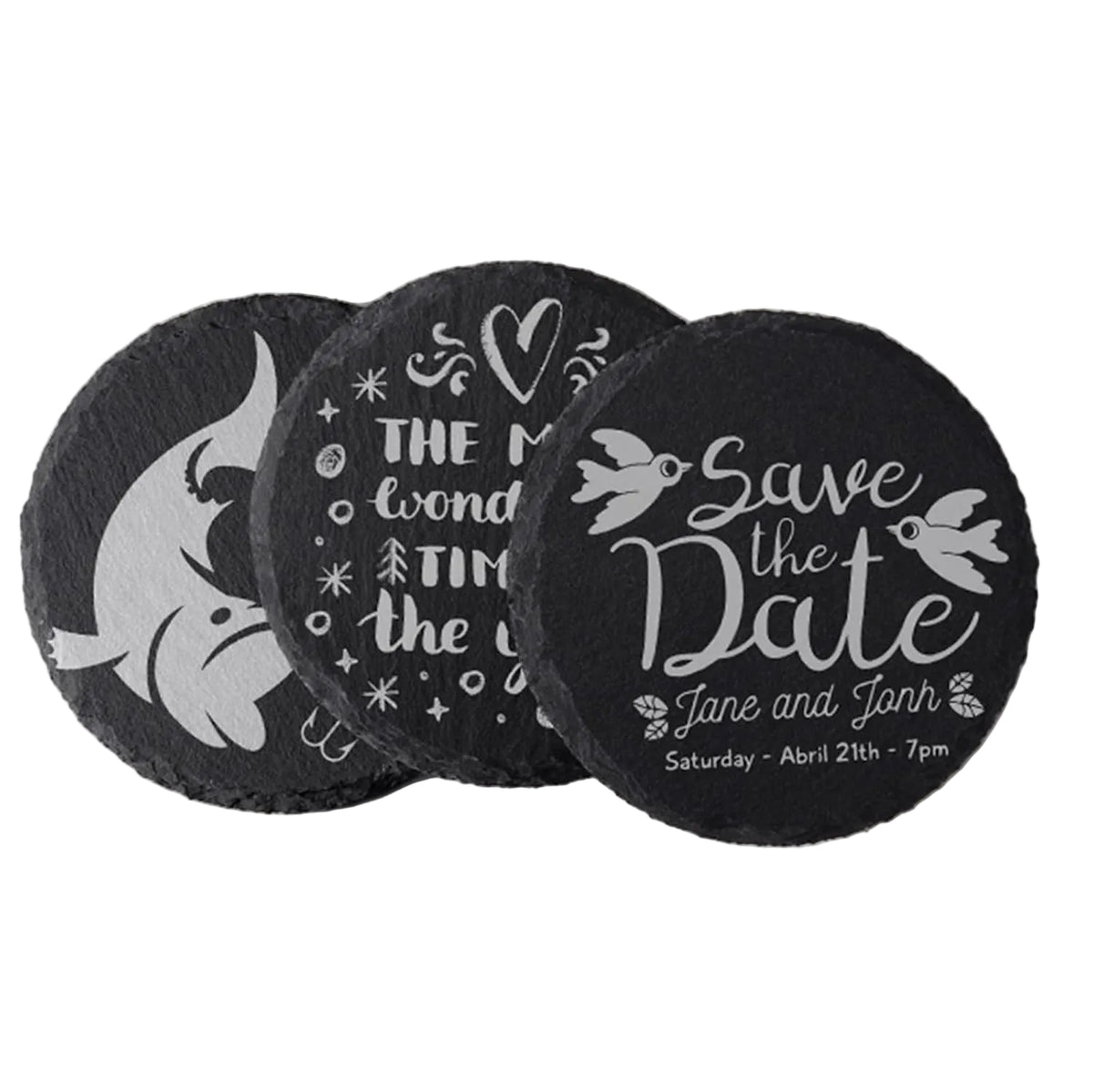 WEWINK PLUS Slate Coasters Set 10cm