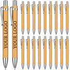 OSDUE Bamboo Ballpoint Pens 20 Pack Black Ink Medium 1.0 mm