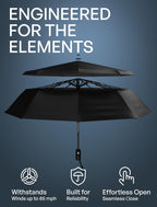 Repel Windproof Travel Umbrella Fibreglass Auto Open