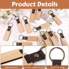 Svalor 12 Pack Wooden Keyrings Blanks Rectangle