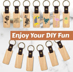 Svalor 12 Pack Wooden Keyrings Blanks Rectangle