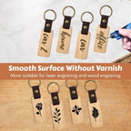 Svalor 12 Pack Wooden Keyrings Blanks Rectangle