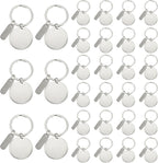 Personalised Stainless Steel Keyrings | Custom Engraved Metal Keychain Blanks | 30 Pack