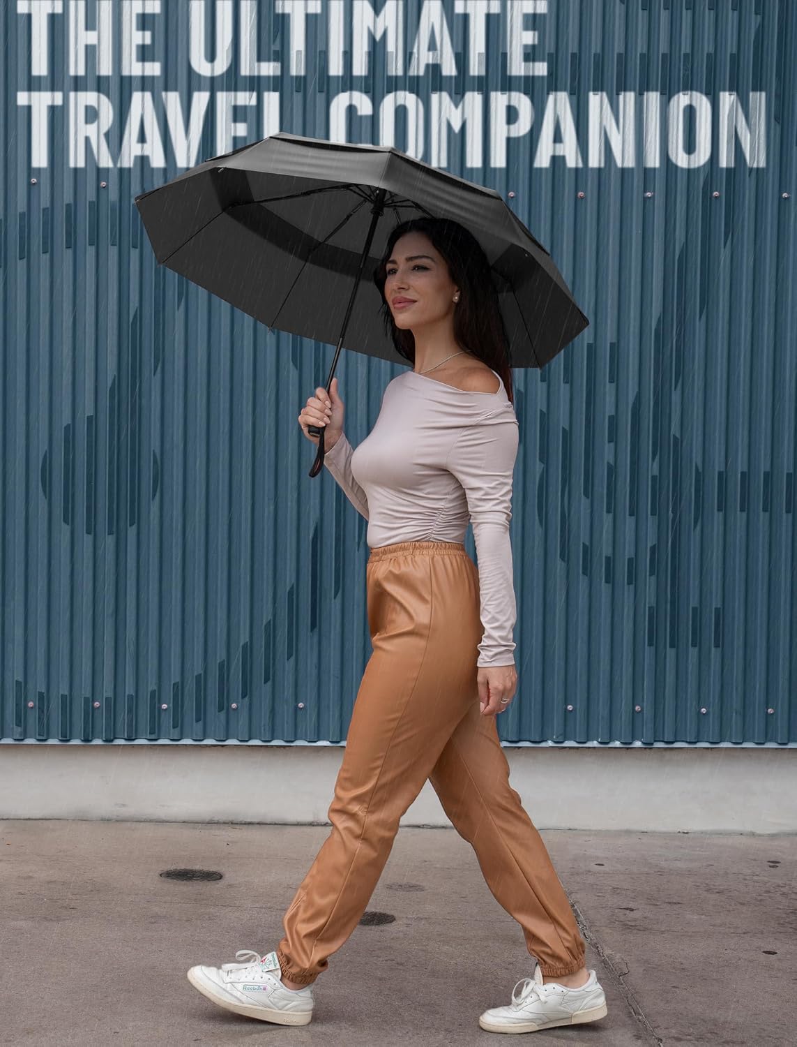 Repel Windproof Travel Umbrella Fibreglass Auto Open