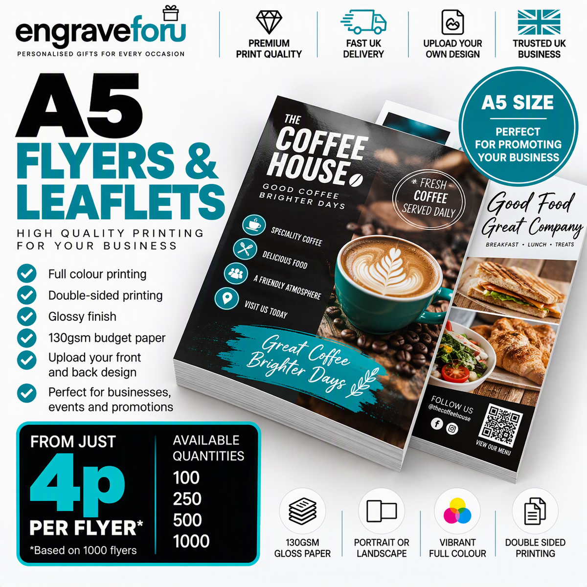 A5 Flyers & Leaflets Printing UK | Double-Sided Glossy Flyers