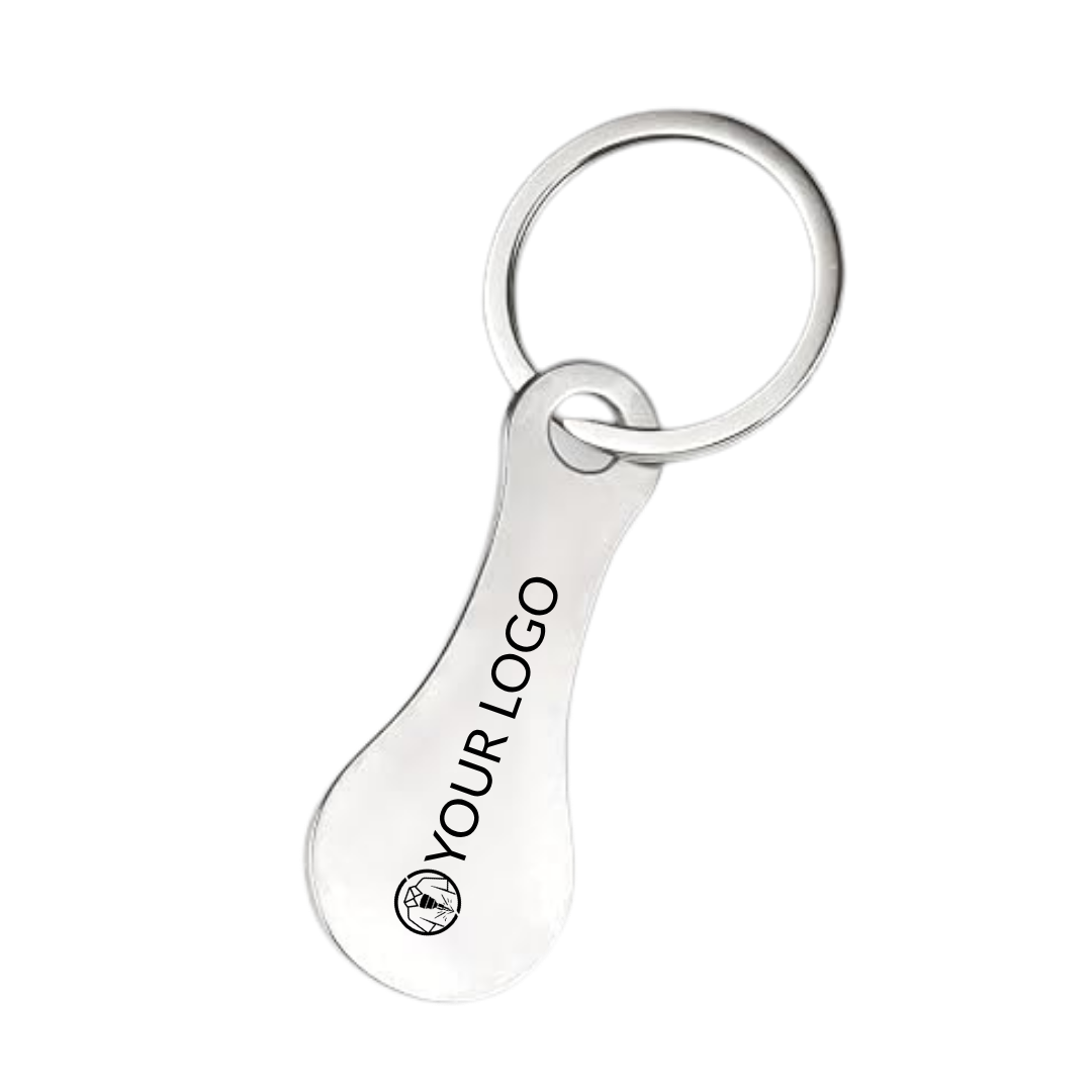 Personalised Trolley Token Keyring (Pack of 8+) | Custom Engraved Stainless Steel Shopping Coin UK