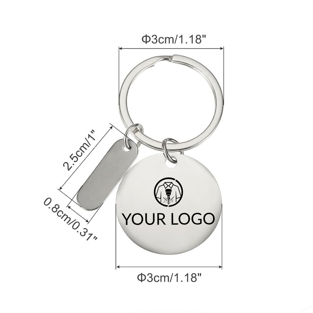 Personalised Stainless Steel Keyrings | Custom Engraved Metal Keychain Blanks | 30 Pack