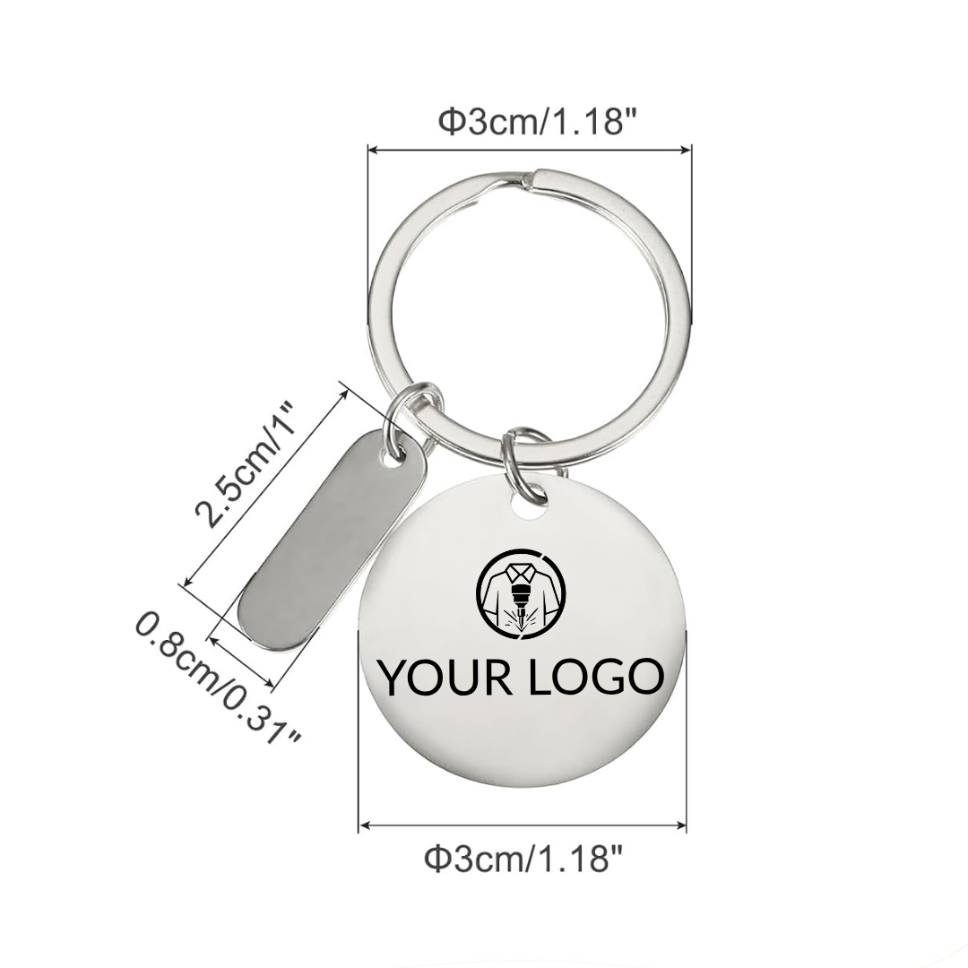 Personalised Stainless Steel Keyrings | Custom Engraved Metal Keychain Blanks | 30 Pack
