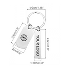 Personalised Stainless Steel Keyrings | Custom Logo Engraved Metal Keychain Blanks | Pack of 15